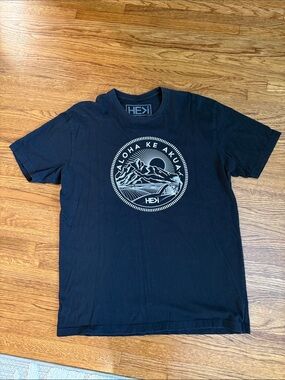He>I Black Graphic Crew Neck T-Shirt